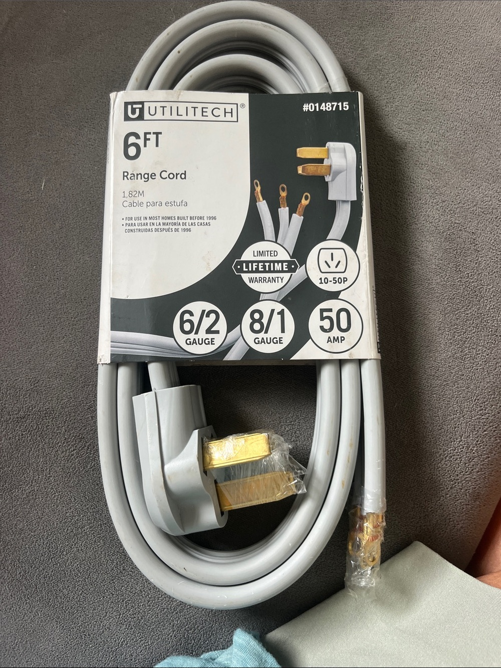 6ft Range Cord 50A - Gray